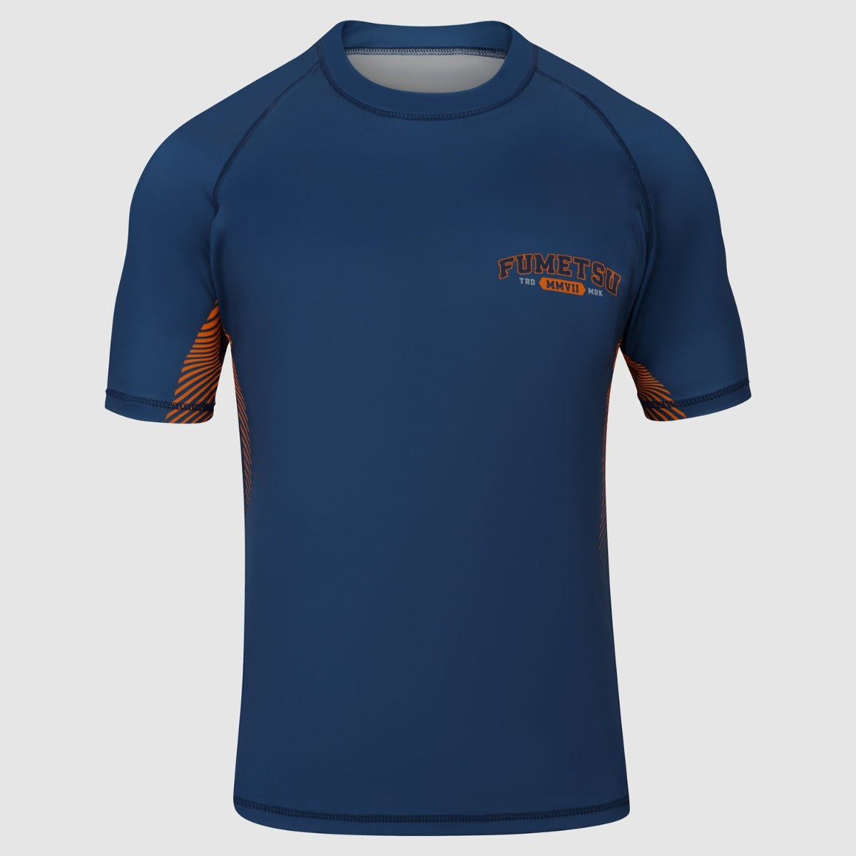 Navy Fumetsu Varsity Short Sleeve Rash Guard    at Bytomic Trade and Wholesale