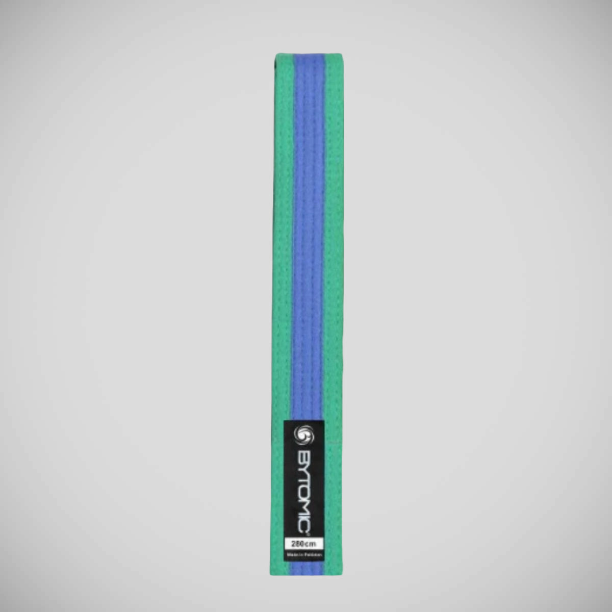 Green/Blue Bytomic 100% Cotton Coloured Stripe Martial Arts Belt at Bytomic Trade and Wholesale