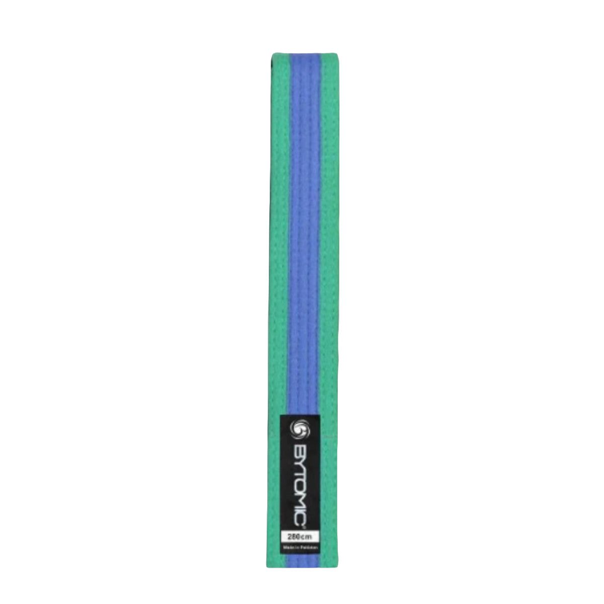 Green/Blue Bytomic 100% Cotton Coloured Stripe Martial Arts Belt at Bytomic Trade and Wholesale