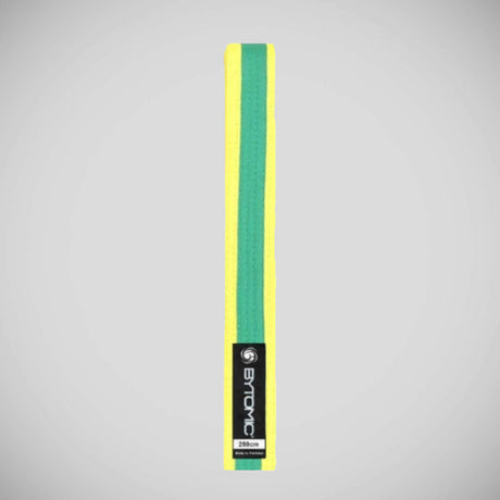 Yellow/Green Bytomic Coloured Stripe Martial Arts Belt    at Bytomic Trade and Wholesale