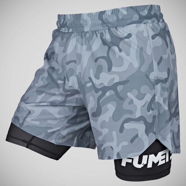 Grey Camo/Black Fumetsu Dual Layer Fight Shorts    at Bytomic Trade and Wholesale