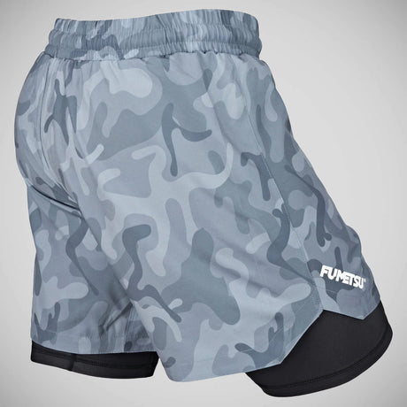 Grey Camo/Black Fumetsu Dual Layer Fight Shorts    at Bytomic Trade and Wholesale