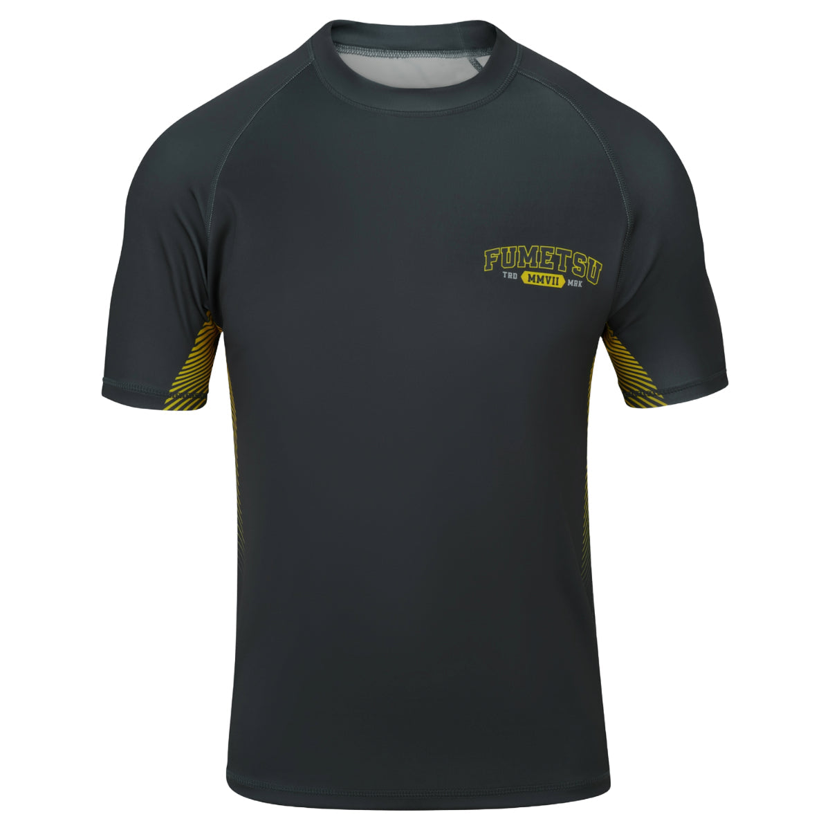 Grey Fumetsu Varsity Short Sleeve Rash Guard    at Bytomic Trade and Wholesale