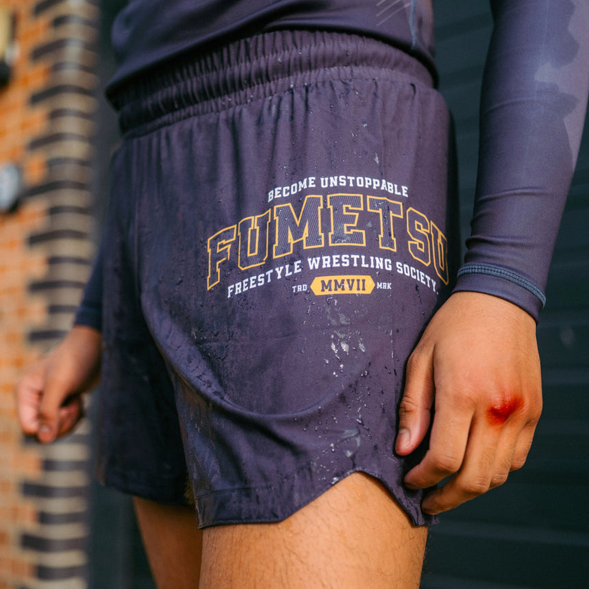 Grey Fumetsu Varsity V-Lite Fight Shorts    at Bytomic Trade and Wholesale