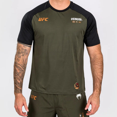 Khaki/Bronze Venum UFC Adrenaline Authentic Fight Week Dry Tech T-Shirt    at Bytomic Trade and Wholesale