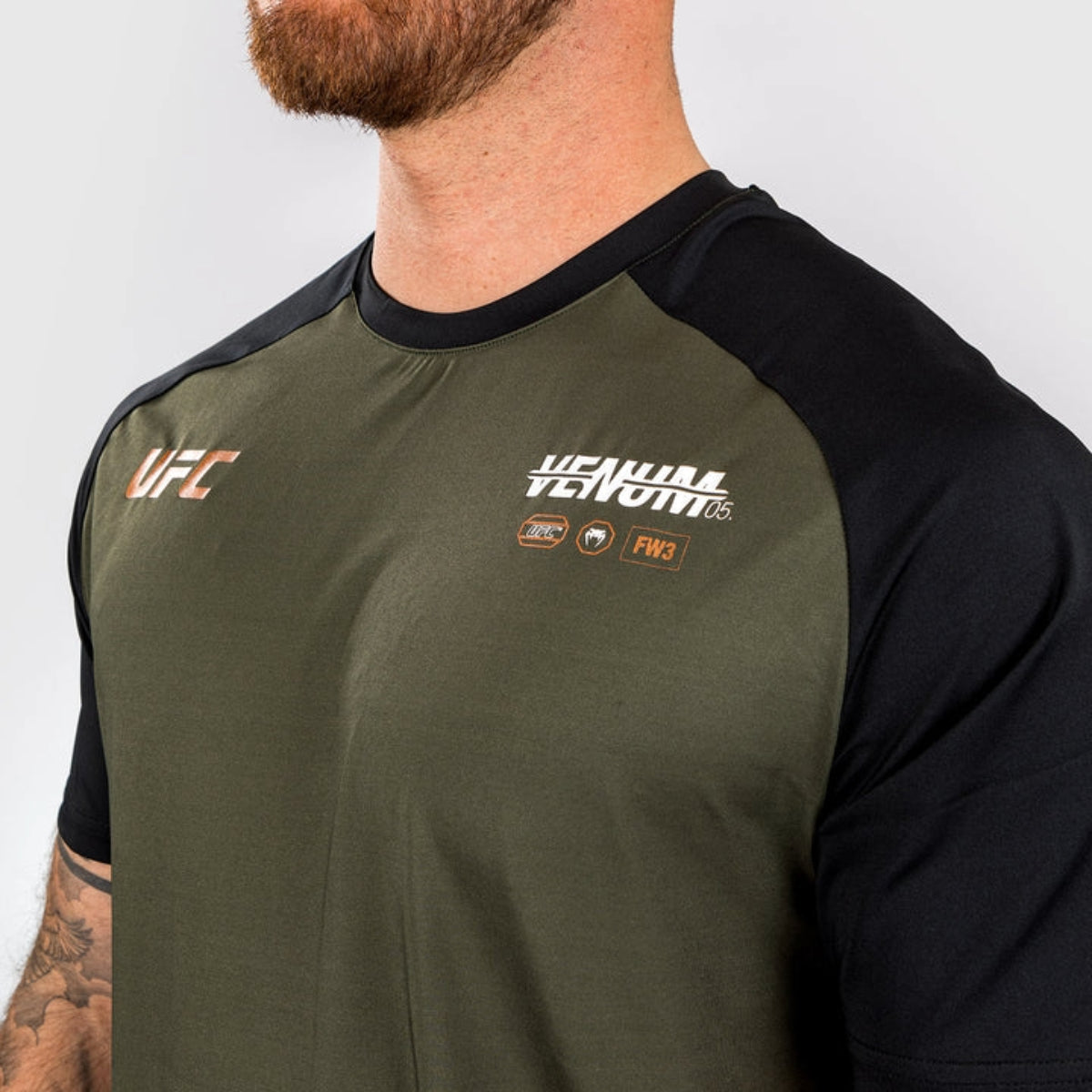 Khaki/Bronze Venum UFC Adrenaline Authentic Fight Week Dry Tech T-Shirt    at Bytomic Trade and Wholesale