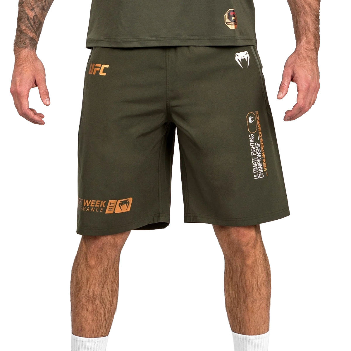 Khaki/Bronze Venum UFC Adrenaline Authentic Fight Week Performance Shorts    at Bytomic Trade and Wholesale