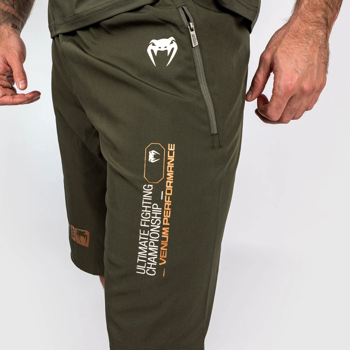 Khaki/Bronze Venum UFC Adrenaline Authentic Fight Week Performance Shorts    at Bytomic Trade and Wholesale