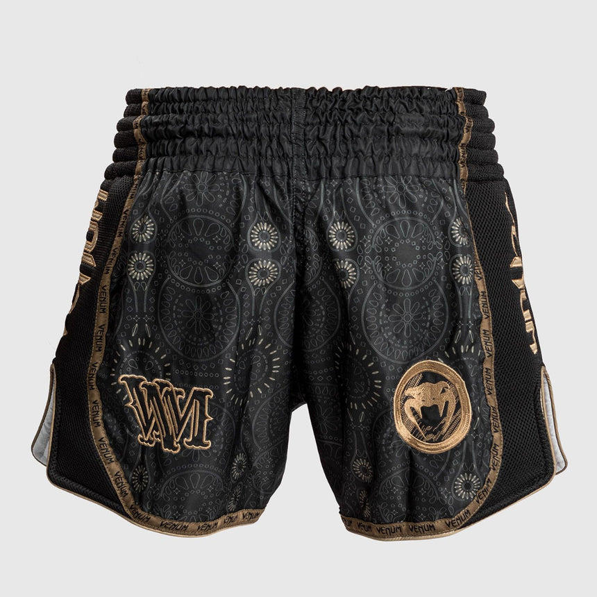 Black/Brown Venum Santa Muerte Dark Side Muay Thai Shorts    at Bytomic Trade and Wholesale