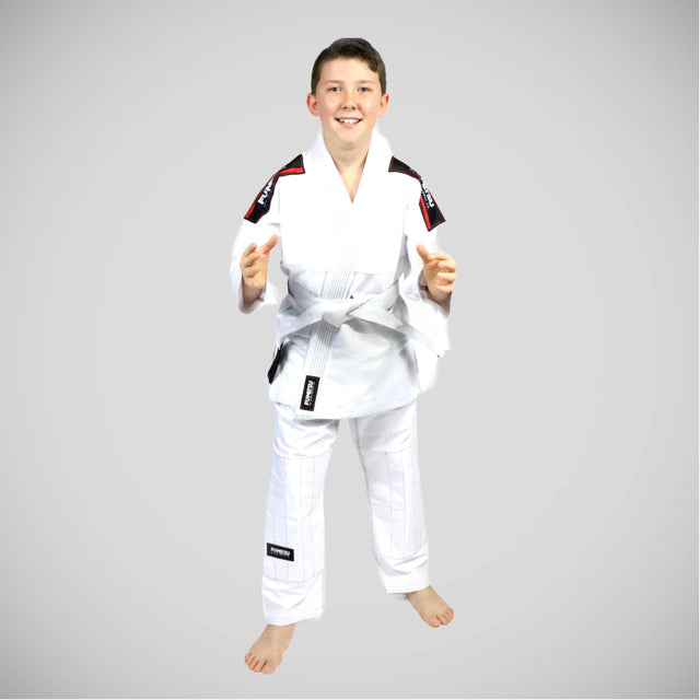 White Fumetsu Kids Shield BJJ Gi    at Bytomic Trade and Wholesale