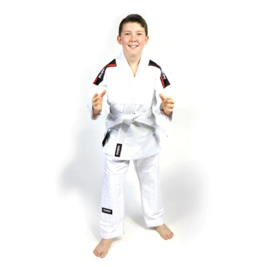 White Fumetsu Kids Shield BJJ Gi    at Bytomic Trade and Wholesale