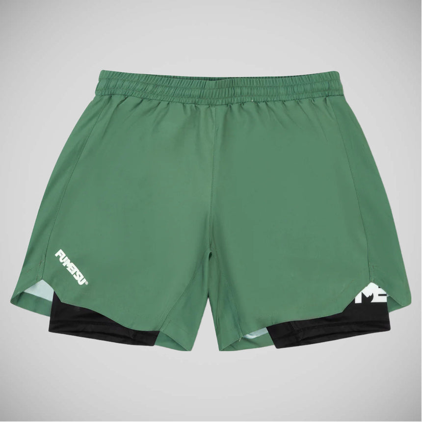 Khaki/Black Fumetsu Dual Layer Fight Shorts    at Bytomic Trade and Wholesale