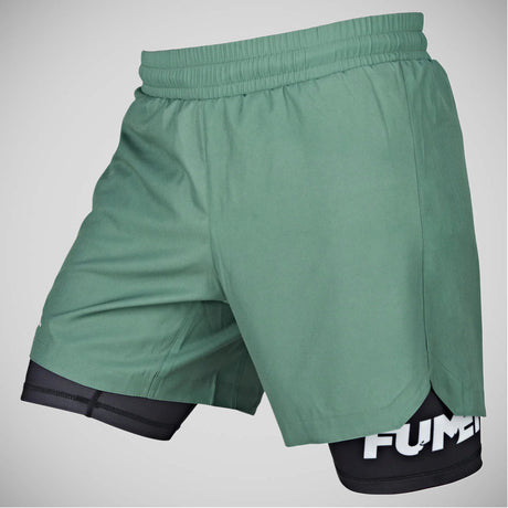Khaki/Black Fumetsu Dual Layer Fight Shorts    at Bytomic Trade and Wholesale