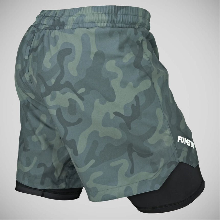 Camo/Black Fumetsu Dual Layer Fight Shorts    at Bytomic Trade and Wholesale
