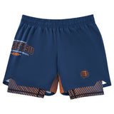 Navy Fumetsu Varsity Dual Layer Fight Shorts    at Bytomic Trade and Wholesale