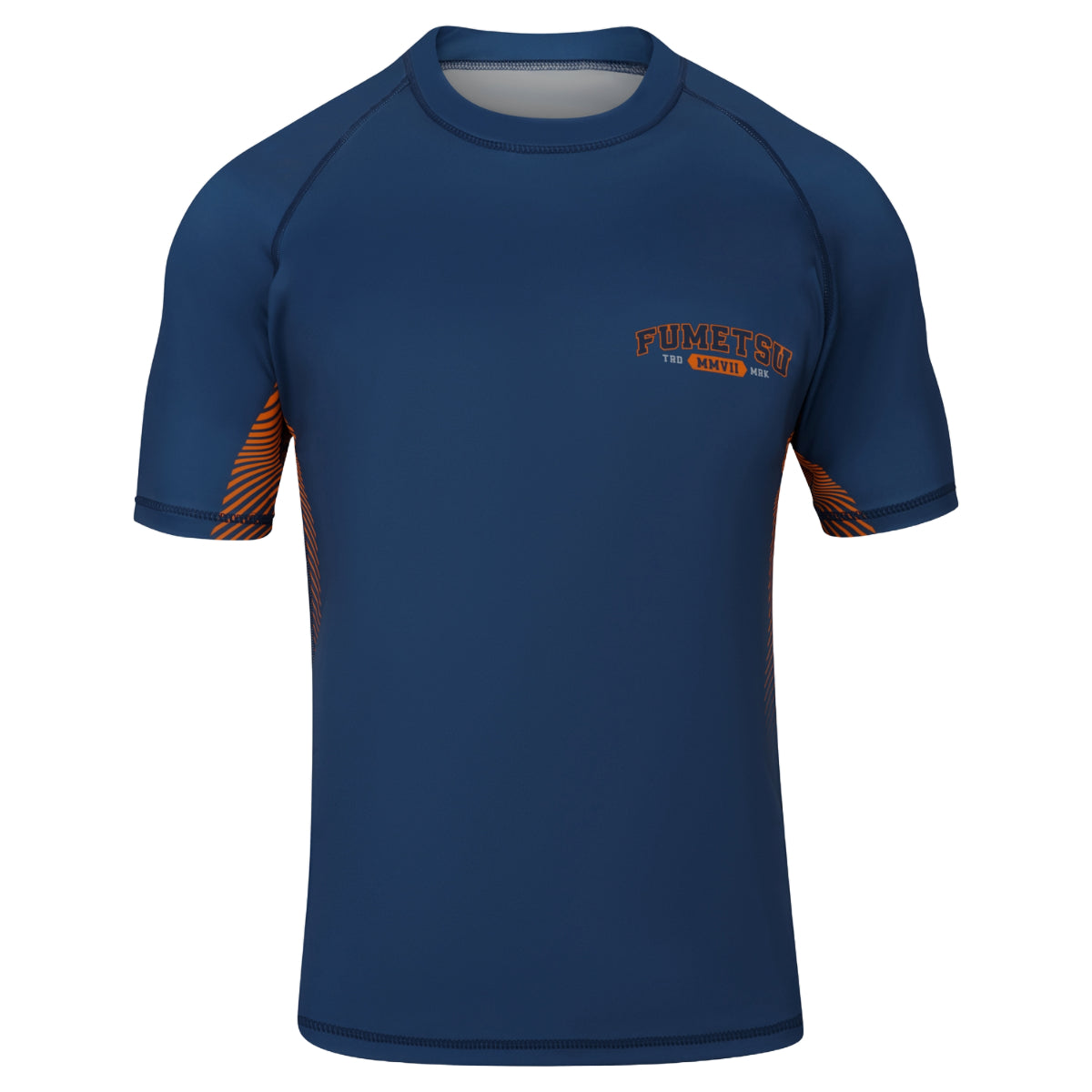 Navy Fumetsu Varsity Short Sleeve Rash Guard    at Bytomic Trade and Wholesale