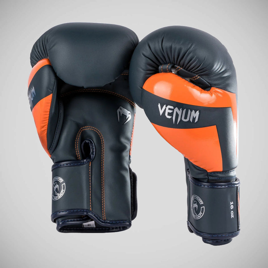 Navy/Silver/Orange Venum Elite Boxing Gloves    at Bytomic Trade and Wholesale