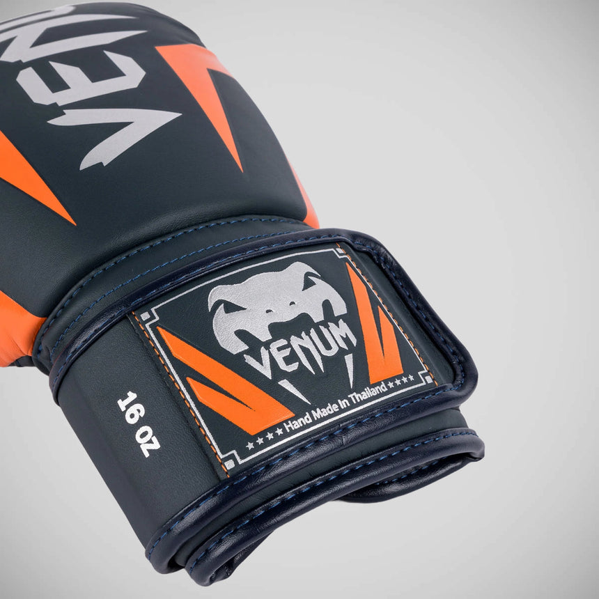 Navy/Silver/Orange Venum Elite Boxing Gloves    at Bytomic Trade and Wholesale