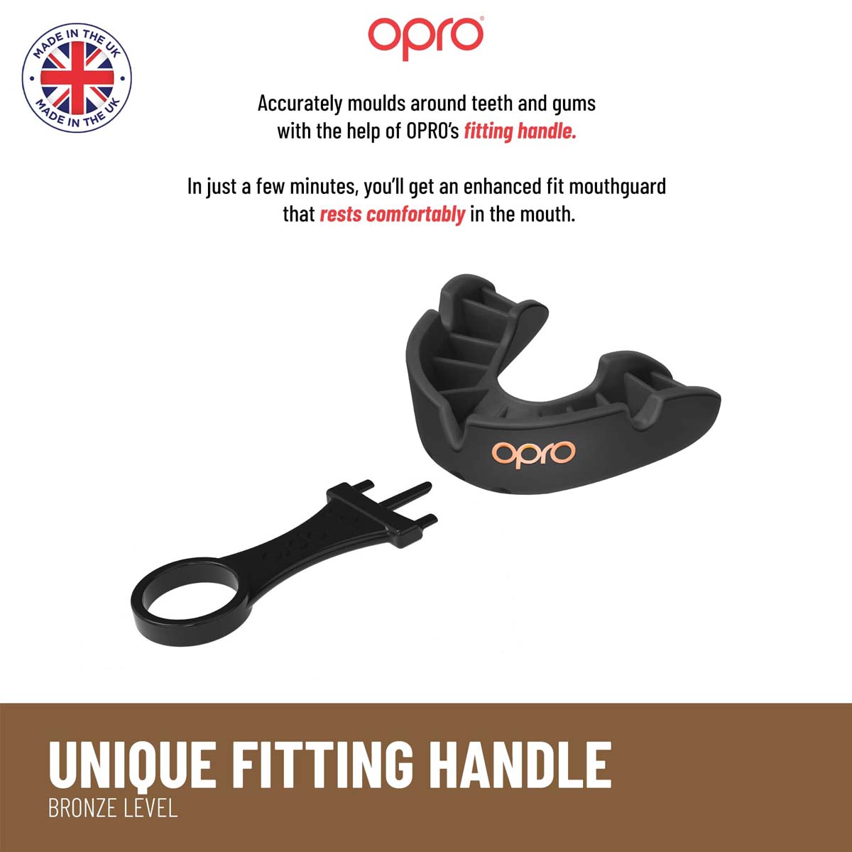 White Opro Junior Bronze Self-Fit Mouth Guard    at Bytomic Trade and Wholesale