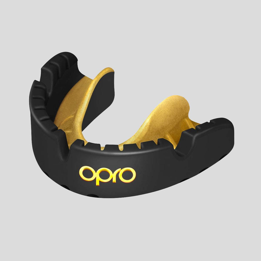 Opro Gold Braces Self-Fit Mouth Guard Black/Gold    at Bytomic Trade and Wholesale