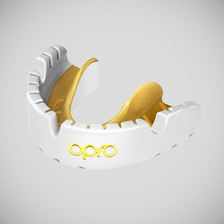 Opro Gold Braces Self-Fit Mouth Guard White/Gold    at Bytomic Trade and Wholesale