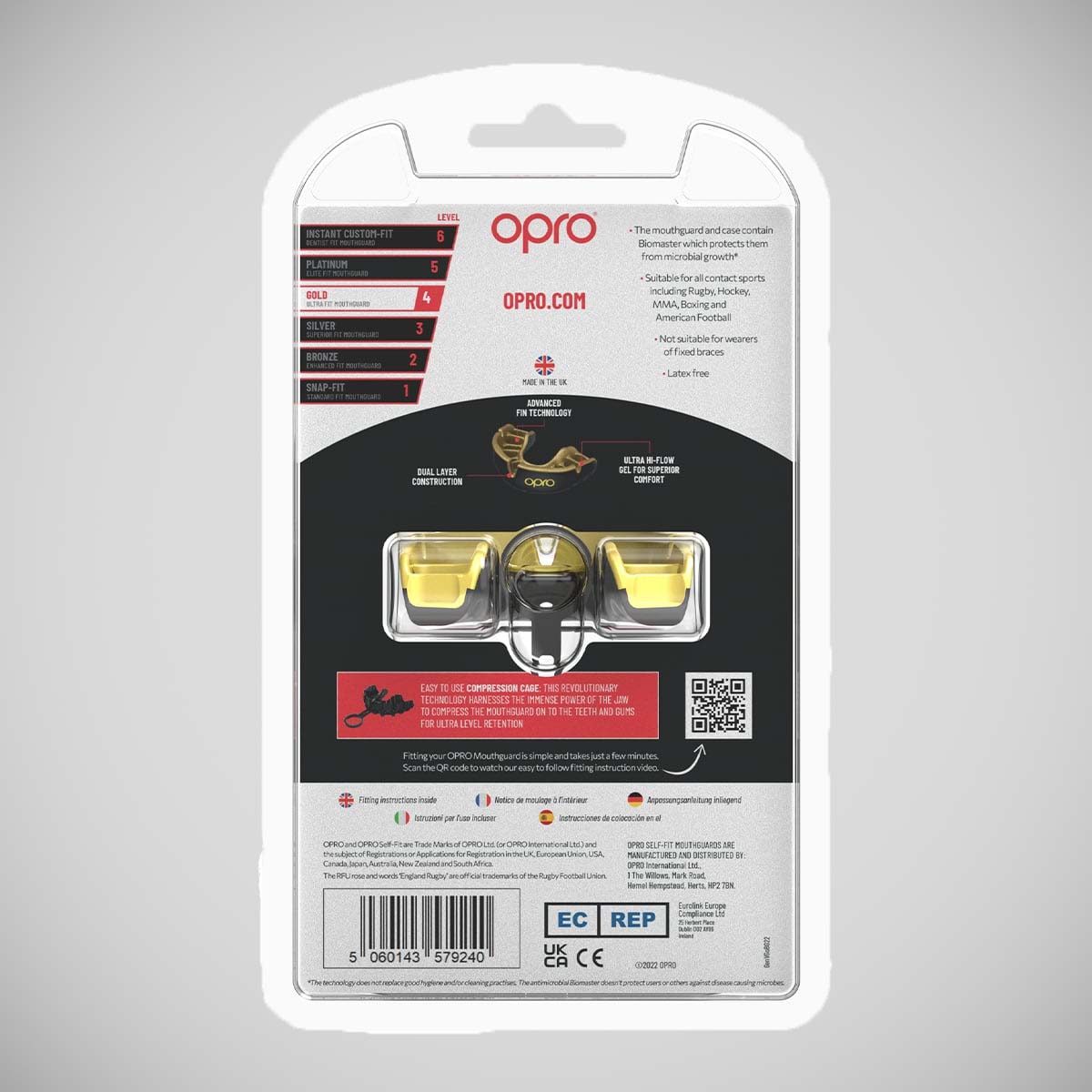 Opro Gold Self-Fit Mouth Guard Black/Gold    at Bytomic Trade and Wholesale