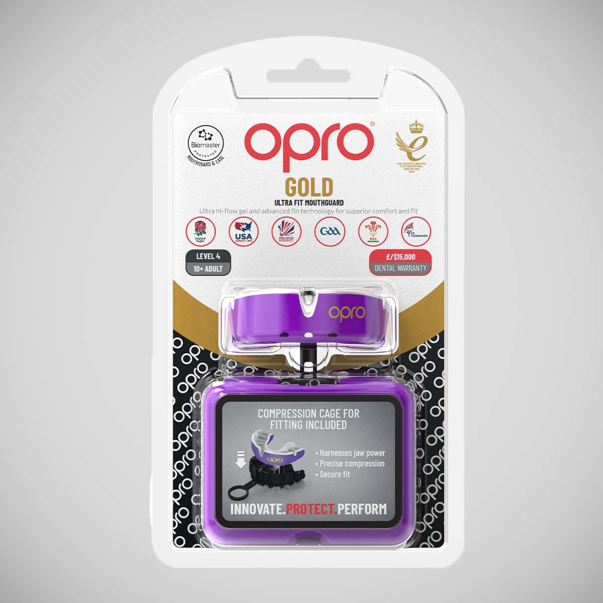 Purple/Pearl Opro Gold Self-Fit Mouth Guard    at Bytomic Trade and Wholesale