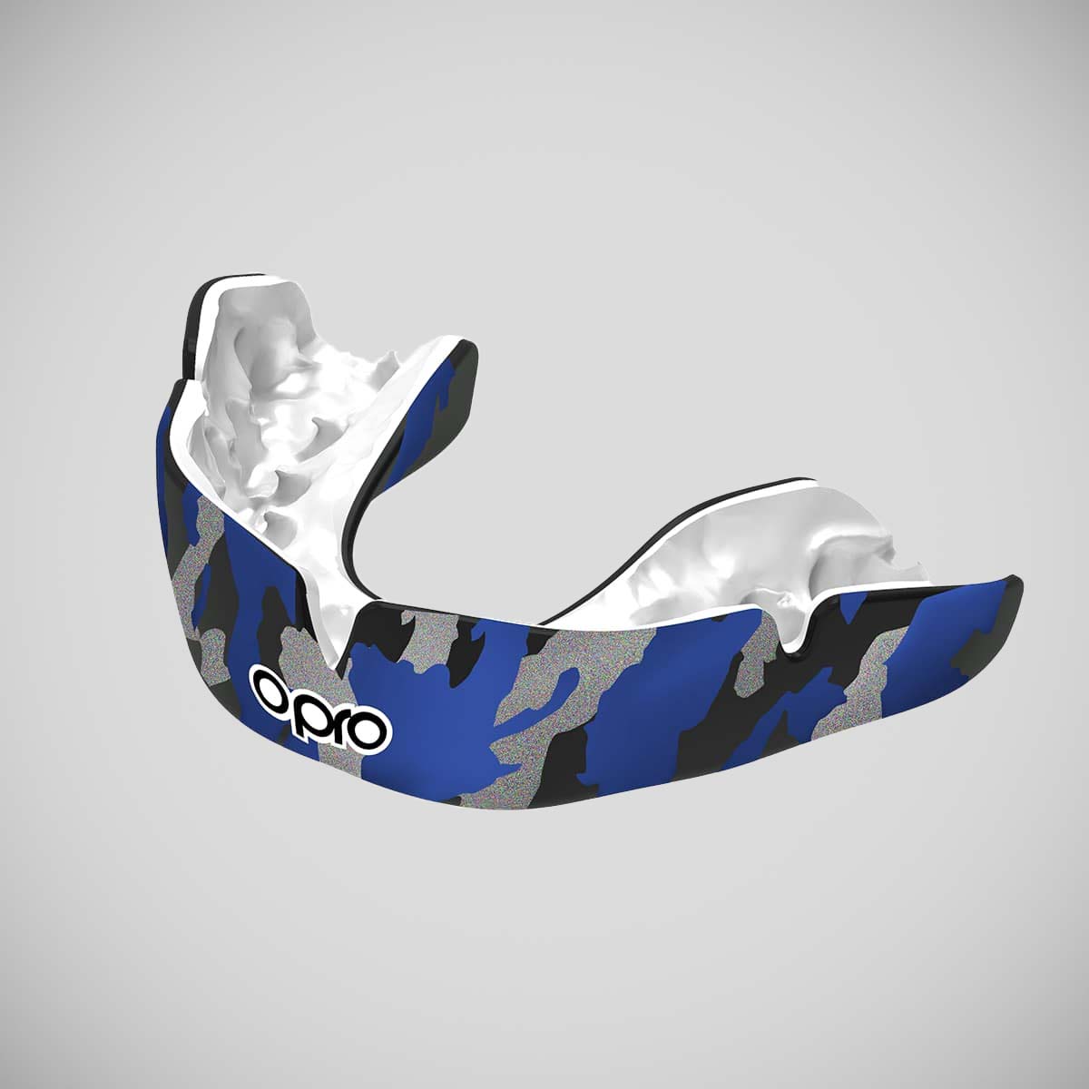 Black/Blue/Silver Opro Instant Custom-Fit Camo Mouth Guard    at Bytomic Trade and Wholesale