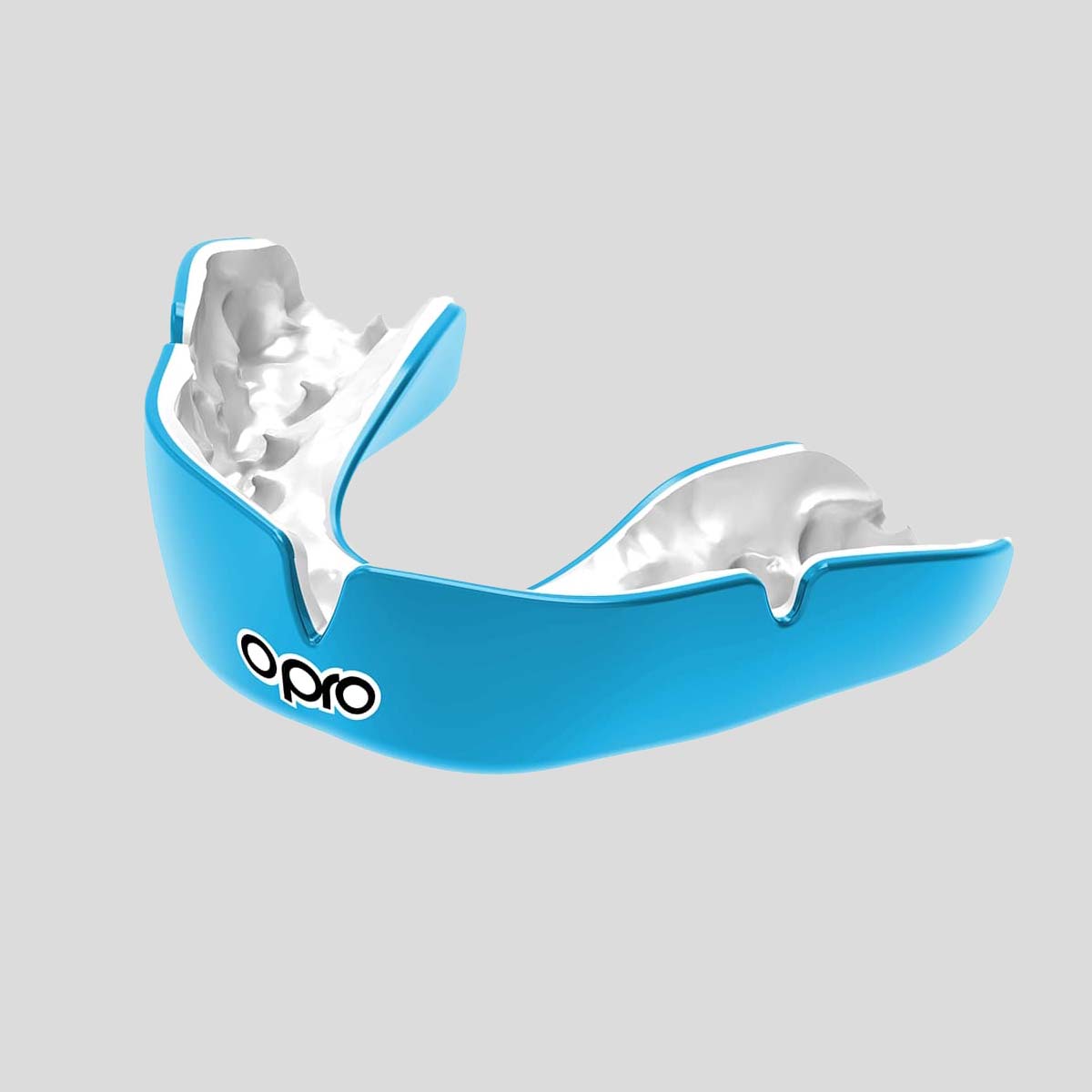 Sky Blue/White Opro Instant Custom-Fit Single Colour Mouth Guard    at Bytomic Trade and Wholesale