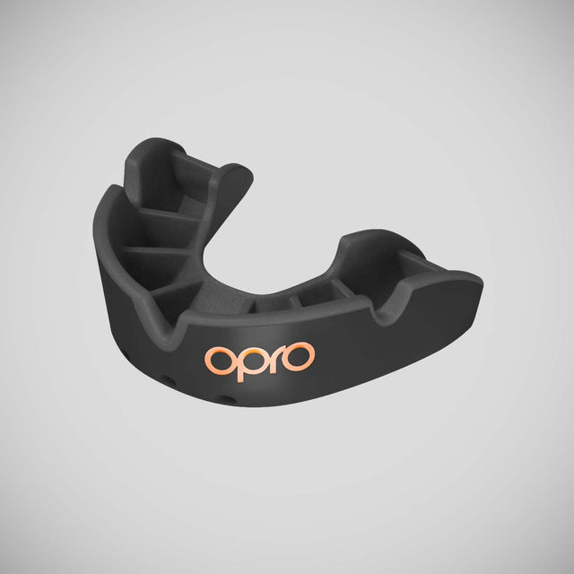 Black Opro Junior Bronze Self-Fit Mouth Guard Black   at Bytomic Trade and Wholesale