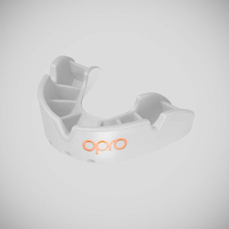 White Opro Junior Bronze Self-Fit Mouth Guard White   at Bytomic Trade and Wholesale