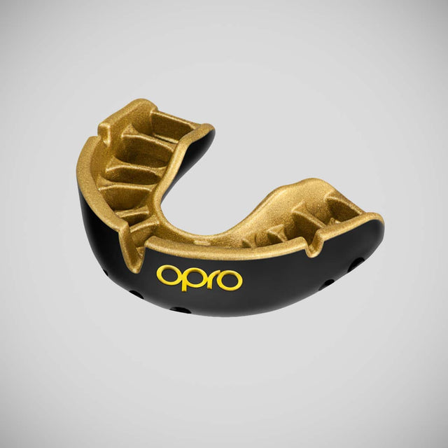 Opro Junior Gold Self-Fit Mouth Guard Black/Gold    at Bytomic Trade and Wholesale