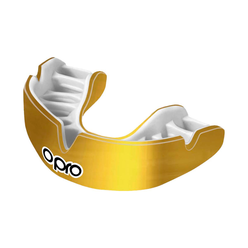 Gold/White Opro Junior Instant Custom-Fit Single Colour Mouth Guard    at Bytomic Trade and Wholesale