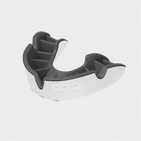 White/Black Opro Junior Silver Gen 4 Mouth Guard    at Bytomic Trade and Wholesale