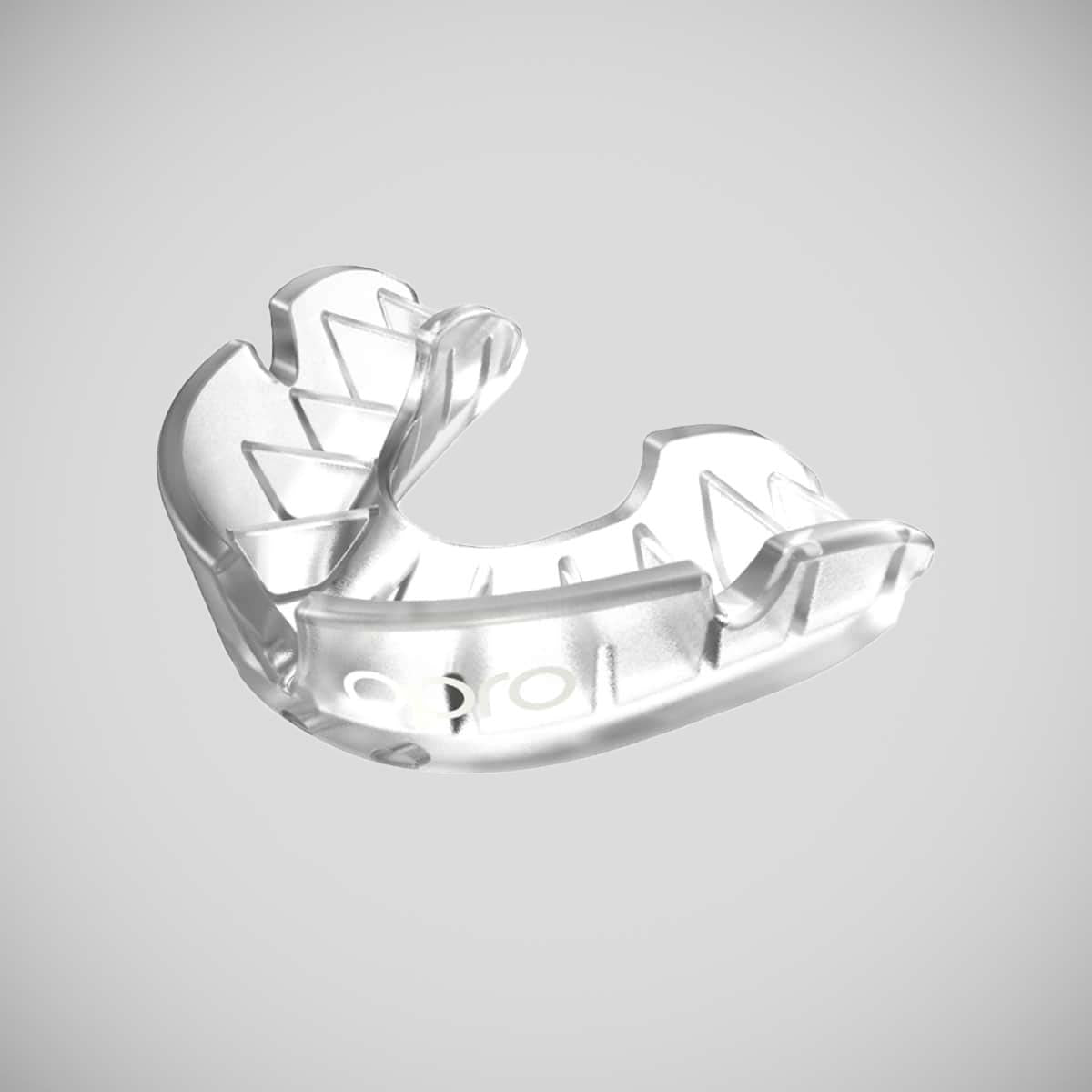 Opro Junior Silver Self-Fit Mouth Guard Clear    at Bytomic Trade and Wholesale