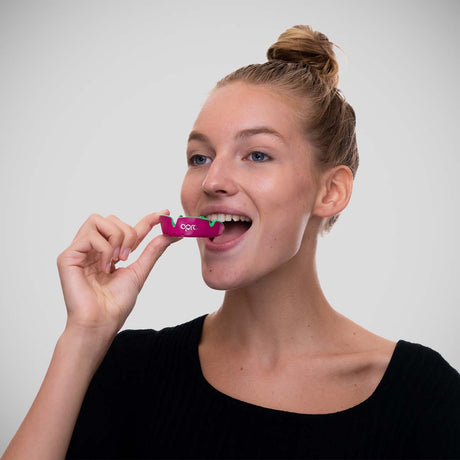 Pink-Green Opro Silver Self-Fit Mouth Guard    at Bytomic Trade and Wholesale