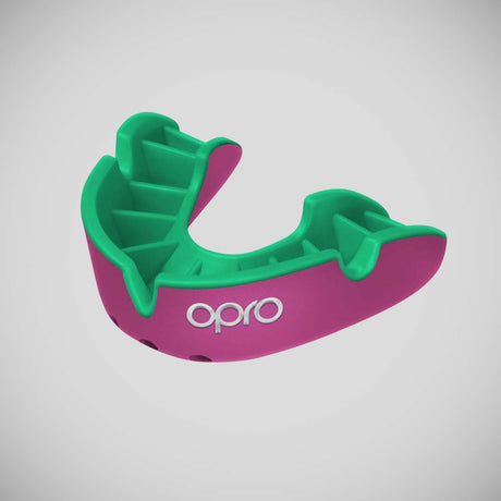 Pink-Green Opro Silver Self-Fit Mouth Guard    at Bytomic Trade and Wholesale