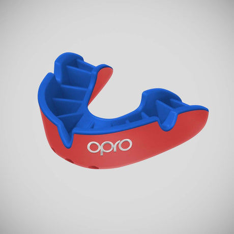 Red/Dark Blue Opro Silver Self-Fit Mouth Guard Red/Dark Blue   at Bytomic Trade and Wholesale