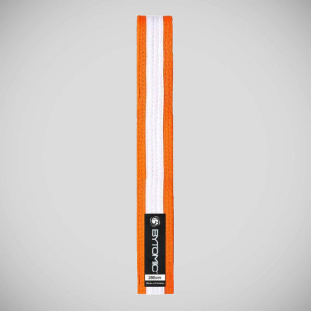 Orange/White Stripe Bytomic Martial Arts Belt    at Bytomic Trade and Wholesale