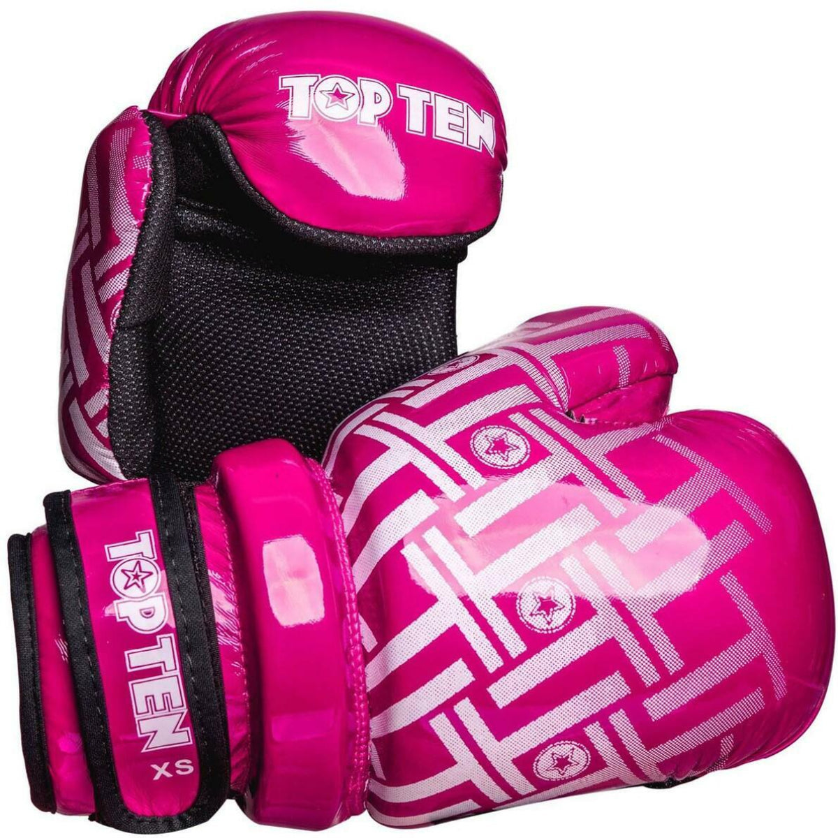 Pink/White Top Ten Superlight Prism Glossy Pointfighter Gloves    at Bytomic Trade and Wholesale