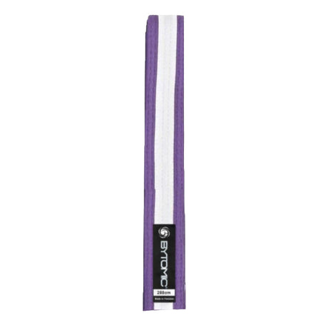 Purple/White Stripe Bytomic 100% Cotton Martial Arts Belt at Bytomic Trade and Wholesale