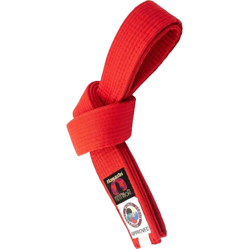 Red Hayashi WKF Karate Belt    at Bytomic Trade and Wholesale