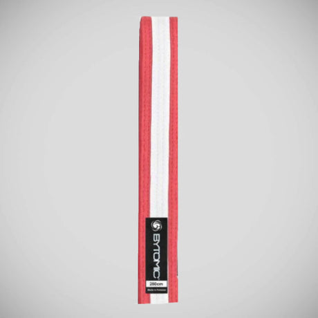 Red/White Stripe Bytomic 100% Cotton Martial Arts Belt at Bytomic Trade and Wholesale