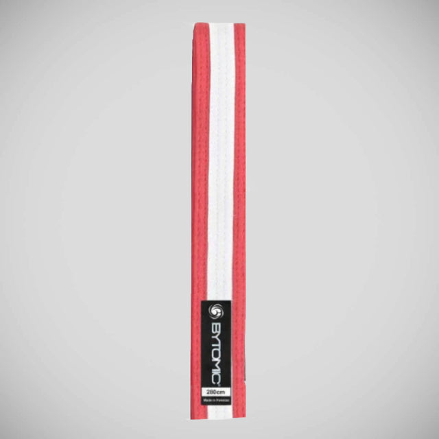 Red/White Stripe Bytomic 100% Cotton Martial Arts Belt at Bytomic Trade and Wholesale