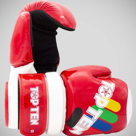 Red Top Ten Glossy Block ITF Pointfighter Glove    at Bytomic Trade and Wholesale
