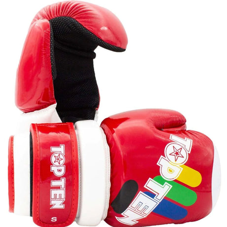 Red Top Ten Glossy Block ITF Pointfighter Glove    at Bytomic Trade and Wholesale