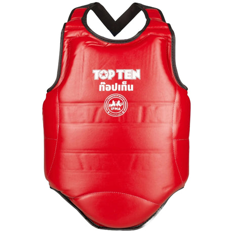 Red Top Ten Jot Muay IFMA Chest Guard    at Bytomic Trade and Wholesale