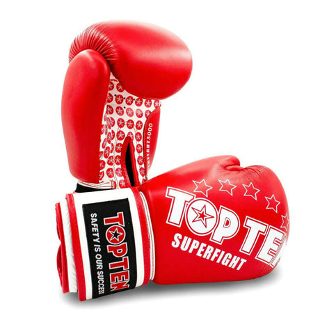 Red Top Ten Superfight Boxing Gloves    at Bytomic Trade and Wholesale