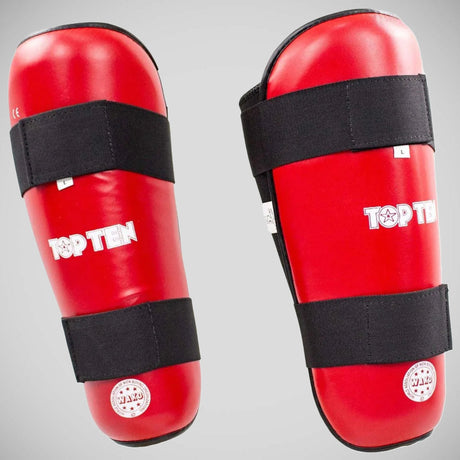 Red Top Ten WAKO Shin Guards    at Bytomic Trade and Wholesale