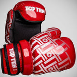 Red/White Top Ten Superlight Prism Glossy Pointfighter Gloves    at Bytomic Trade and Wholesale